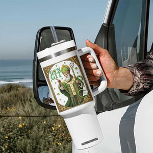 Saint Patrick Go'n Git Tumbler With Handle Funny St Patricks Day Snake Legend TS12 Print Your Wear