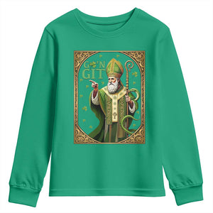 Saint Patrick Go'n Git Youth Sweatshirt Funny St Patricks Day Snake Legend TS12 Irish Green Print Your Wear