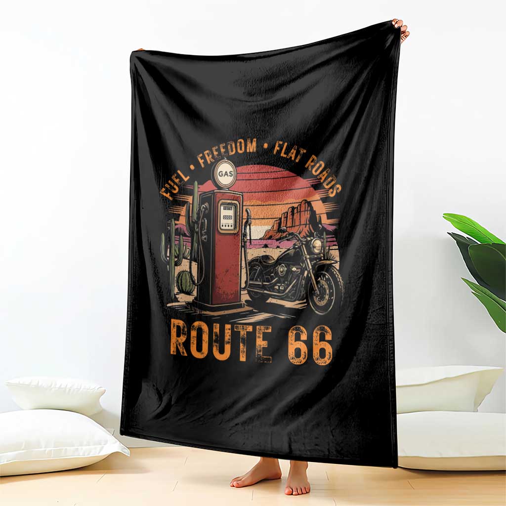 Vintage Route Highway 66 Gas Pump Throw Blanket Fuel Freedom Flat Roads TS12 Print Your Wear
