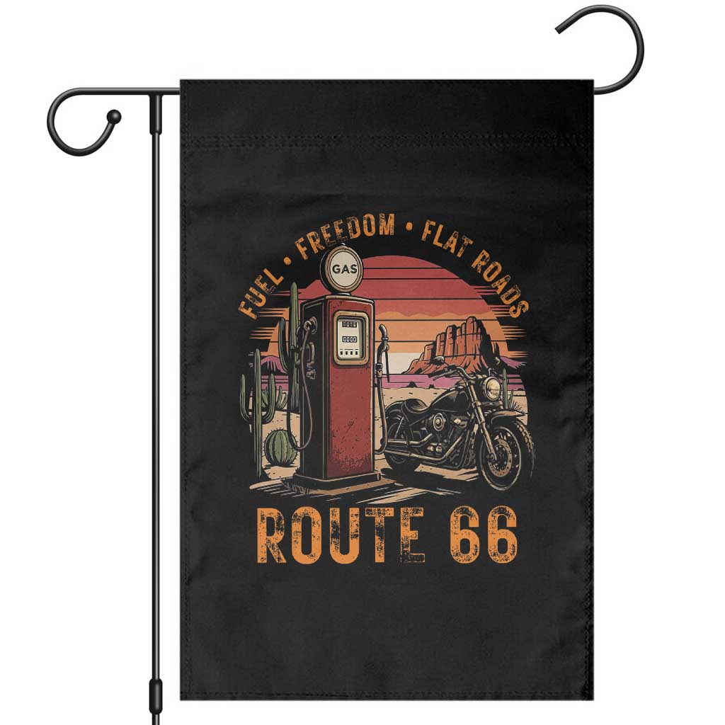 Vintage Route Highway 66 Gas Pump Garden Flag Fuel Freedom Flat Roads TS12 Black Print Your Wear