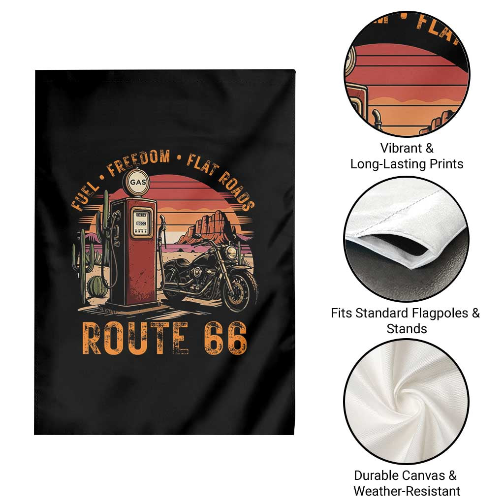 Vintage Route Highway 66 Gas Pump Garden Flag Fuel Freedom Flat Roads TS12 Print Your Wear