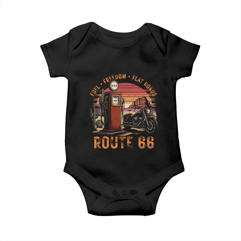 Vintage Route Highway 66 Gas Pump Baby Onesie Fuel Freedom Flat Roads TS12 Black Print Your Wear