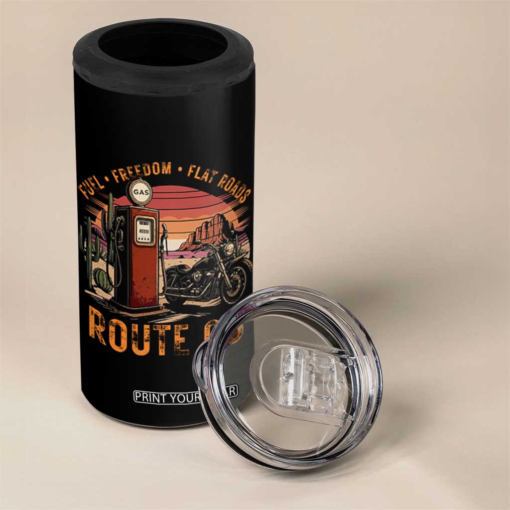 Vintage Route Highway 66 Gas Pump 4 in 1 Can Cooler Tumbler Fuel Freedom Flat Roads TS12 Print Your Wear