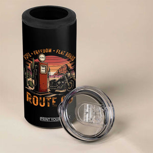 Vintage Route Highway 66 Gas Pump 4 in 1 Can Cooler Tumbler Fuel Freedom Flat Roads TS12 Print Your Wear