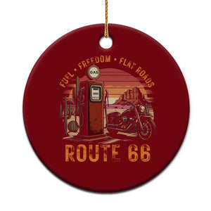 Vintage Route Highway 66 Gas Pump Ceramic Ornament Fuel Freedom Flat Roads TS12 1pc Red Print Your Wear
