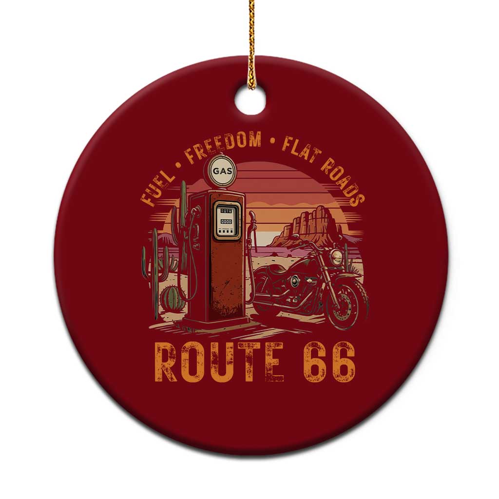Vintage Route Highway 66 Gas Pump Ceramic Ornament Fuel Freedom Flat Roads TS12 1pc Red Print Your Wear