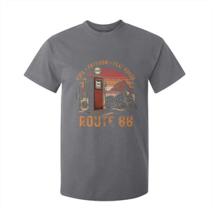 Vintage Route Highway 66 Gas Pump T Shirt For Kid Fuel Freedom Flat Roads TS12 Charcoal Print Your Wear