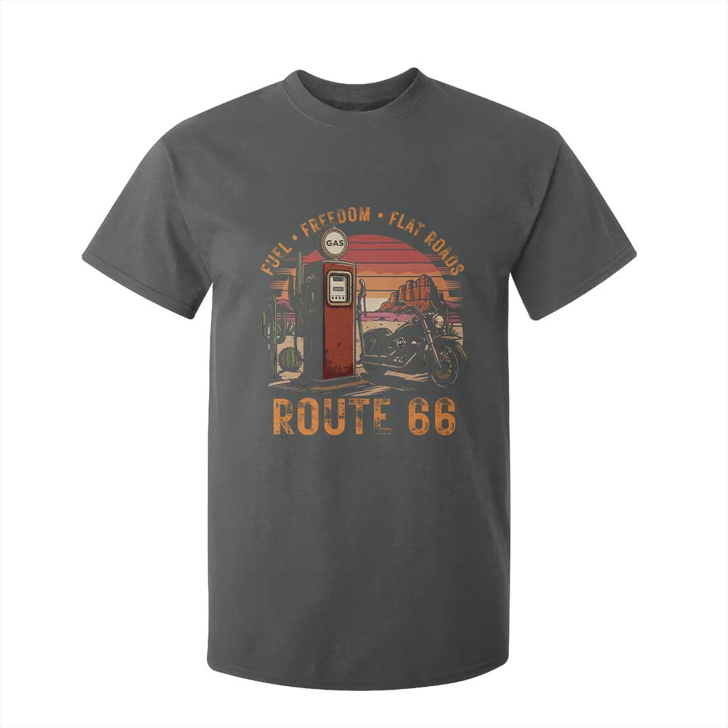 Vintage Route Highway 66 Gas Pump T Shirt For Kid Fuel Freedom Flat Roads TS12 Dark Heather Print Your Wear