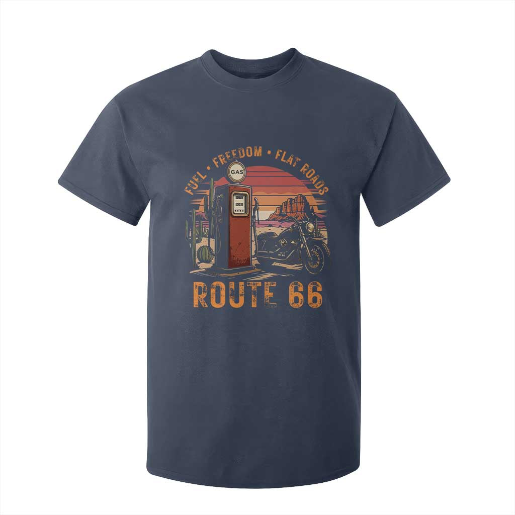 Vintage Route Highway 66 Gas Pump T Shirt For Kid Fuel Freedom Flat Roads TS12 Navy Print Your Wear