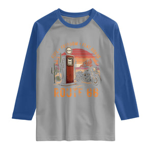 Vintage Route Highway 66 Gas Pump Raglan Shirt Fuel Freedom Flat Roads TS12 Sport Gray Royal Print Your Wear