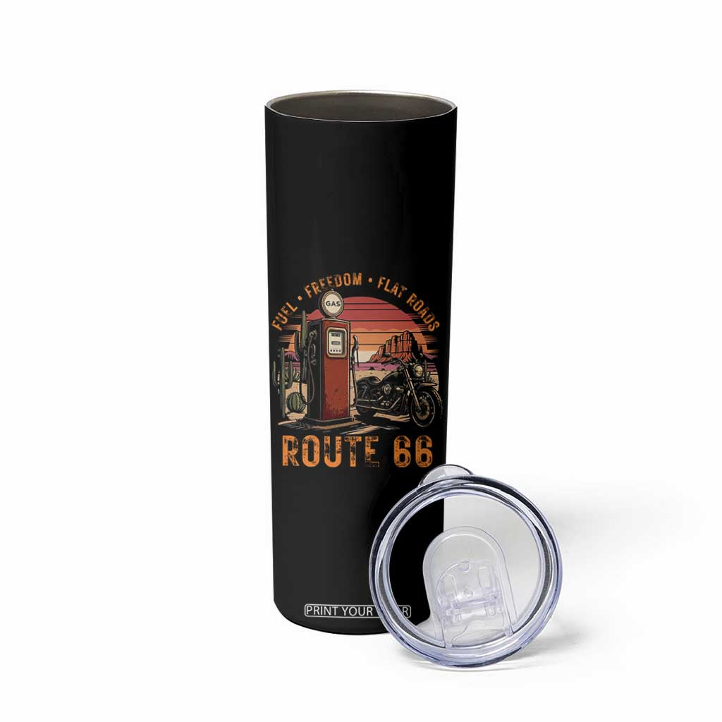 Vintage Route Highway 66 Gas Pump Skinny Tumbler Fuel Freedom Flat Roads TS12 Print Your Wear