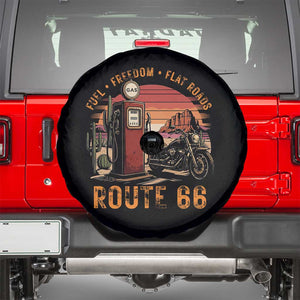 Vintage Route Highway 66 Gas Pump Spare Tire Cover Fuel Freedom Flat Roads TS12 Black Print Your Wear
