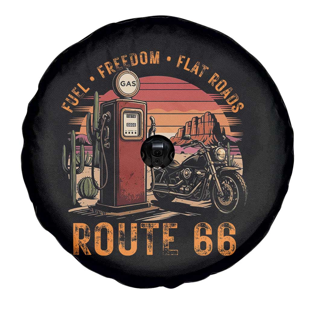 Vintage Route Highway 66 Gas Pump Spare Tire Cover Fuel Freedom Flat Roads TS12 Print Your Wear