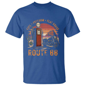 Vintage Route Highway 66 Gas Pump T Shirt Fuel Freedom Flat Roads TS12 Royal Blue Print Your Wear