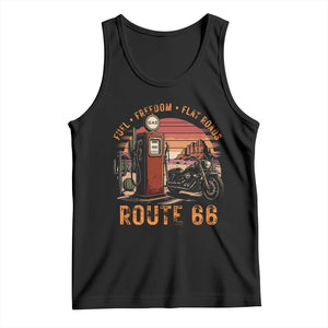 Vintage Route Highway 66 Gas Pump Tank Top Fuel Freedom Flat Roads TS12 Black Print Your Wear