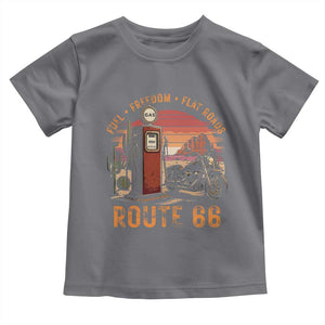 Vintage Route Highway 66 Gas Pump Toddler T Shirt Fuel Freedom Flat Roads TS12 Charcoal Print Your Wear