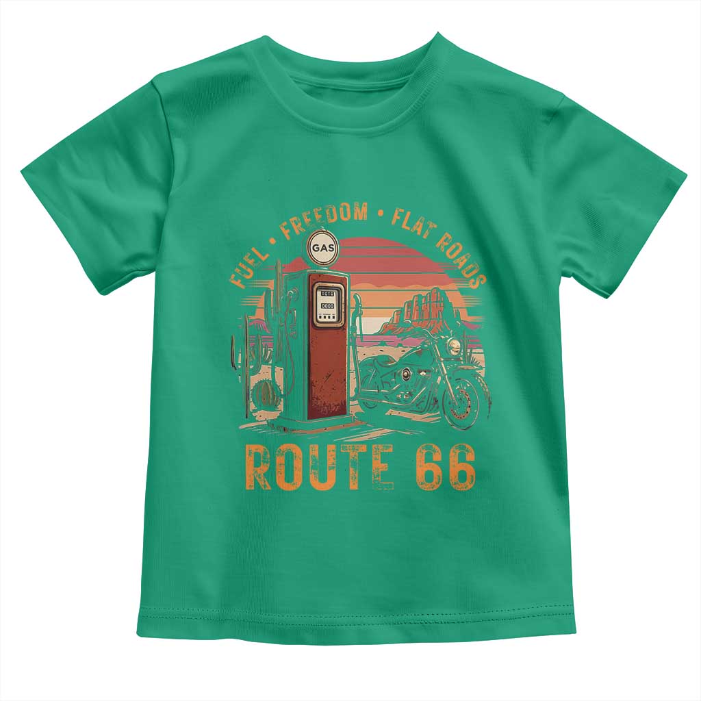 Vintage Route Highway 66 Gas Pump Toddler T Shirt Fuel Freedom Flat Roads TS12 Irish Green Print Your Wear