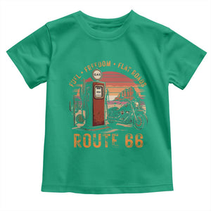 Vintage Route Highway 66 Gas Pump Toddler T Shirt Fuel Freedom Flat Roads TS12 Irish Green Print Your Wear