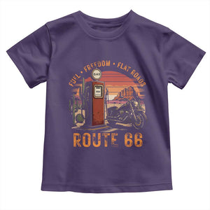 Vintage Route Highway 66 Gas Pump Toddler T Shirt Fuel Freedom Flat Roads TS12 Purple Print Your Wear