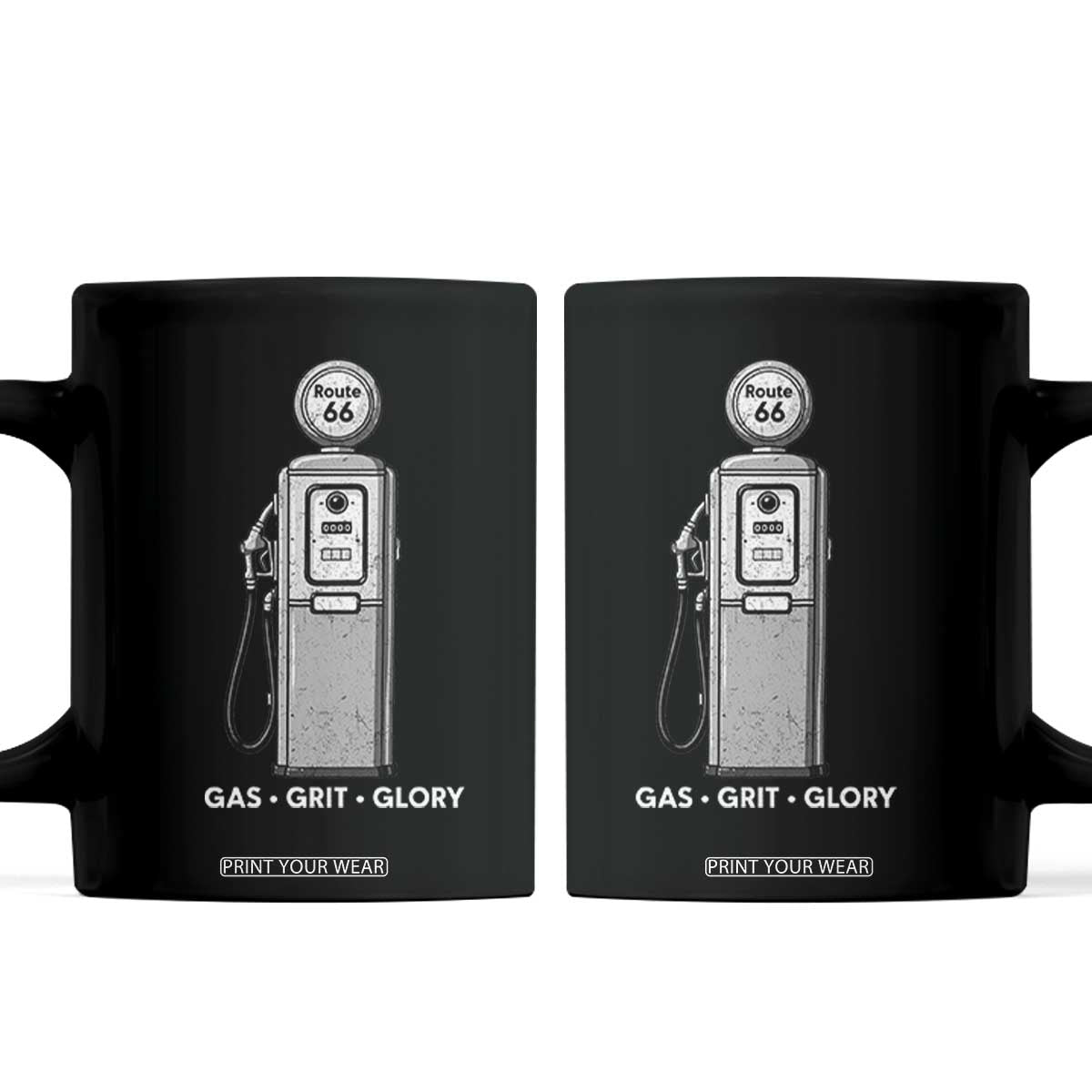 Route Highway 66 Americana Road Trip Coffee Mug Gas Grill Glory TS12 Black Print Your Wear