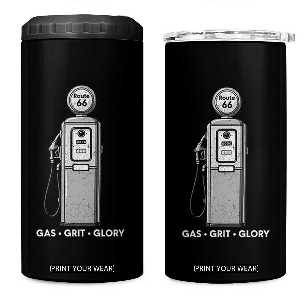 Route Highway 66 Americana Road Trip 4 in 1 Can Cooler Tumbler Gas Grill Glory TS12 One Size: 16 oz Black Print Your Wear