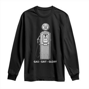 Route Highway 66 Americana Road Trip Long Sleeve Shirt Gas Grill Glory TS12 Black Print Your Wear