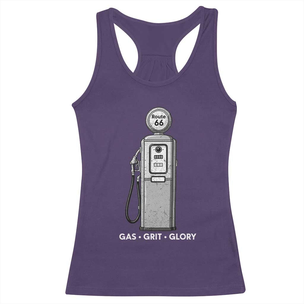 Route Highway 66 Americana Road Trip Racerback Tank Top Gas Grill Glory TS12 Purple Print Your Wear