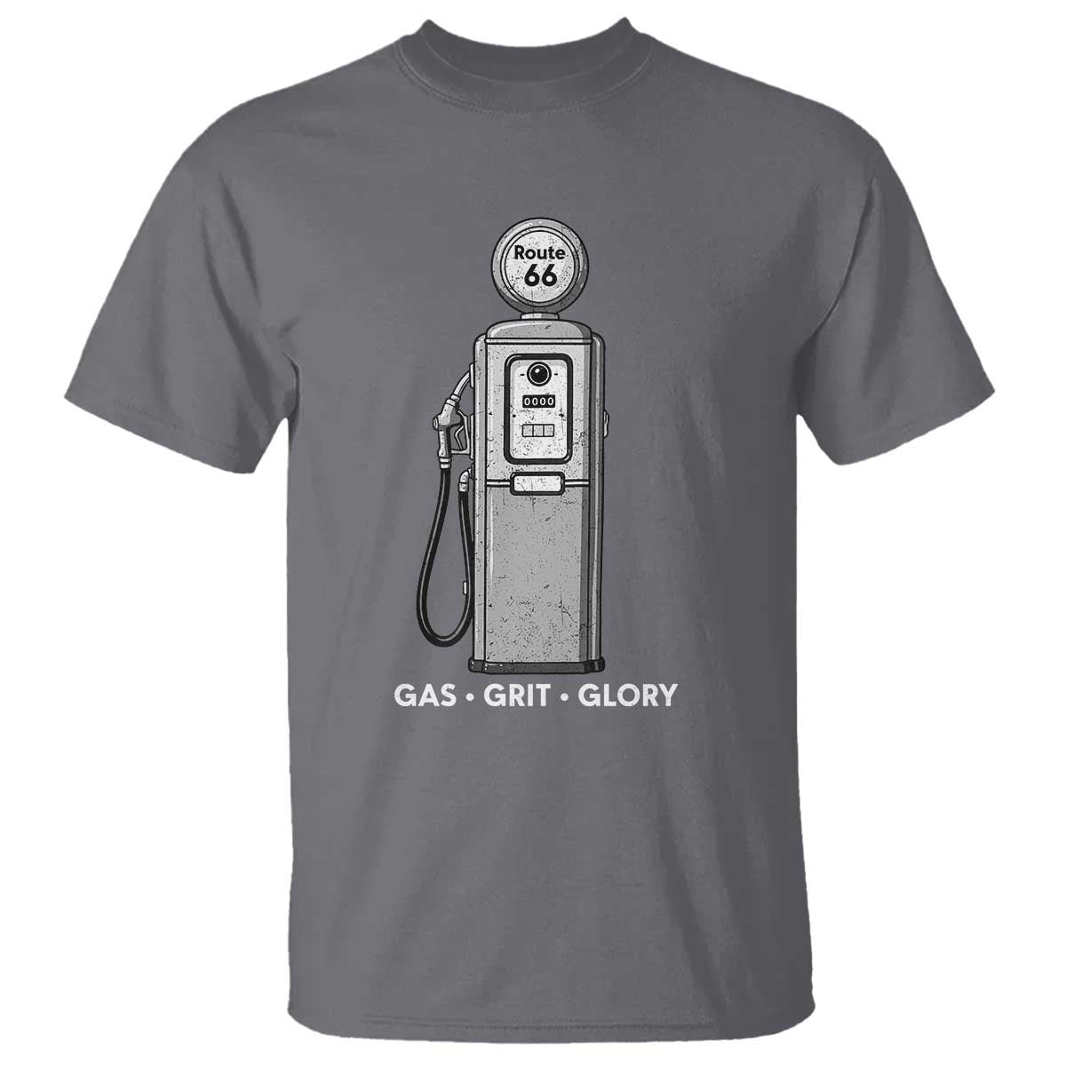 Route Highway 66 Americana Road Trip T Shirt Gas Grill Glory TS12 Charcoal Print Your Wear