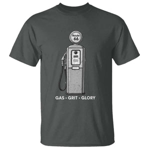 Route Highway 66 Americana Road Trip T Shirt Gas Grill Glory TS12 Dark Heather Print Your Wear