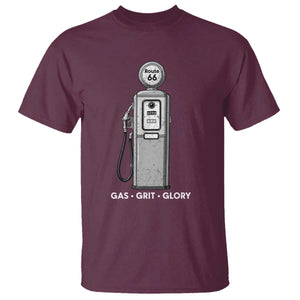 Route Highway 66 Americana Road Trip T Shirt Gas Grill Glory TS12 Maroon Print Your Wear