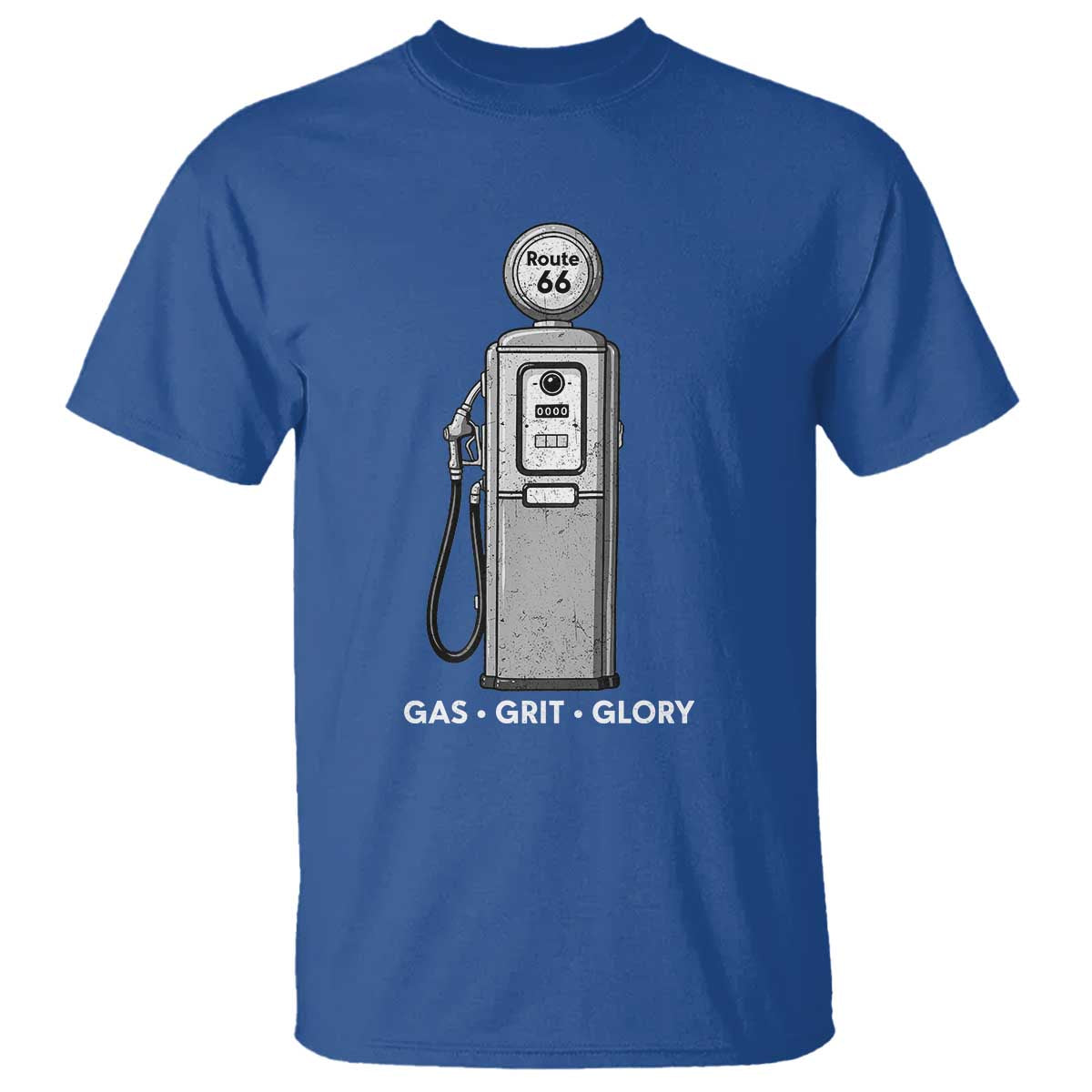 Route Highway 66 Americana Road Trip T Shirt Gas Grill Glory TS12 Royal Blue Print Your Wear