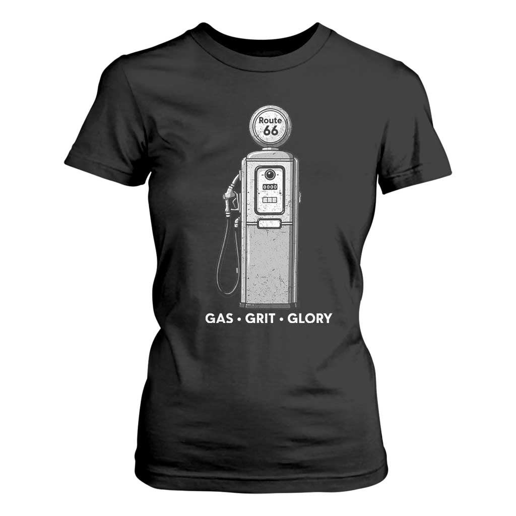 Route Highway 66 Americana Road Trip T Shirt For Women Gas Grill Glory TS12 Black Print Your Wear