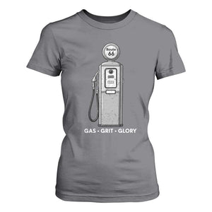 Route Highway 66 Americana Road Trip T Shirt For Women Gas Grill Glory TS12 Charcoal Print Your Wear