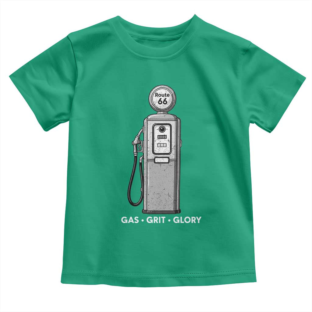 Route Highway 66 Americana Road Trip Toddler T Shirt Gas Grill Glory TS12 Irish Green Print Your Wear