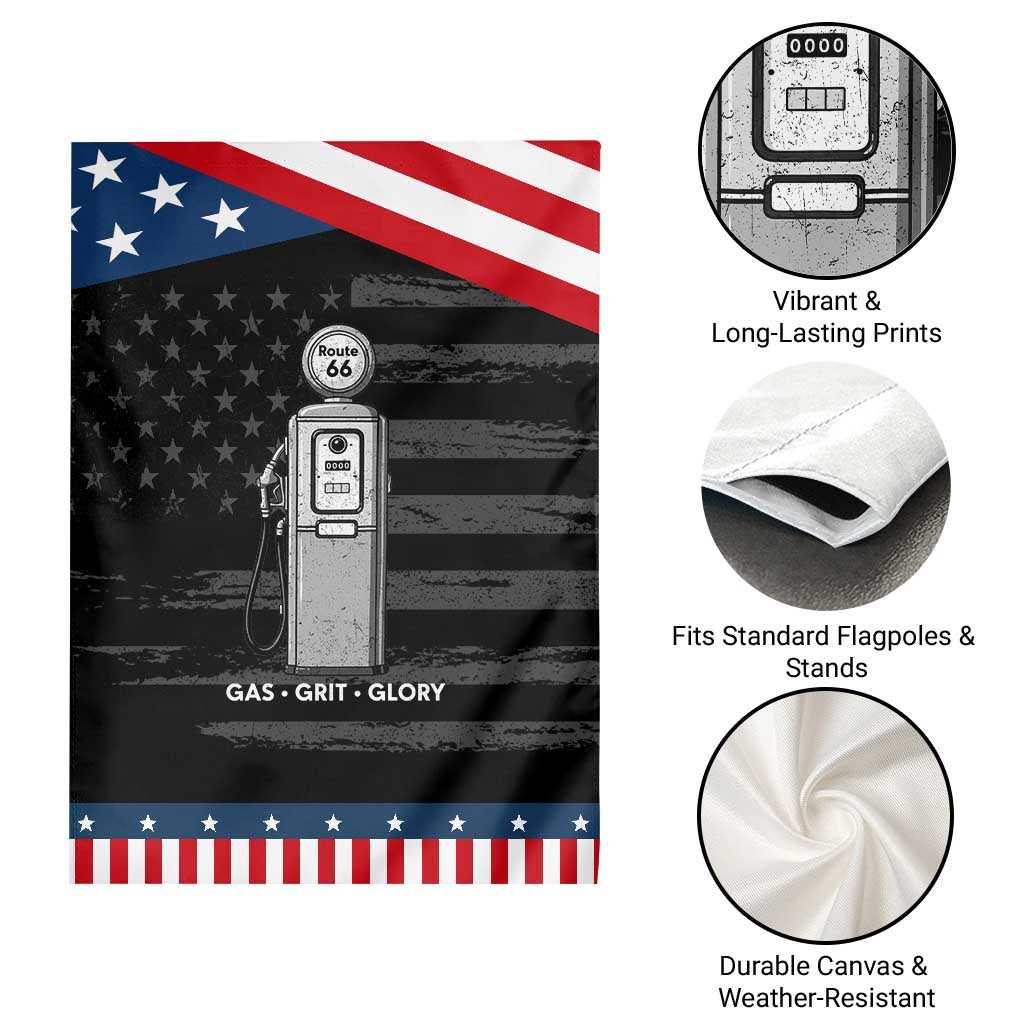 Route Highway 66 Americana Road Trip Garden Flag Gas Grill Glory TS12 Print Your Wear