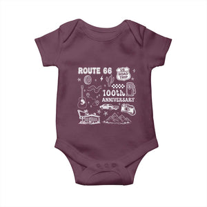 Route Highway 66 100th Anniversary Baby Onesie The Mother Road Centennial TS12 Maroon Print Your Wear