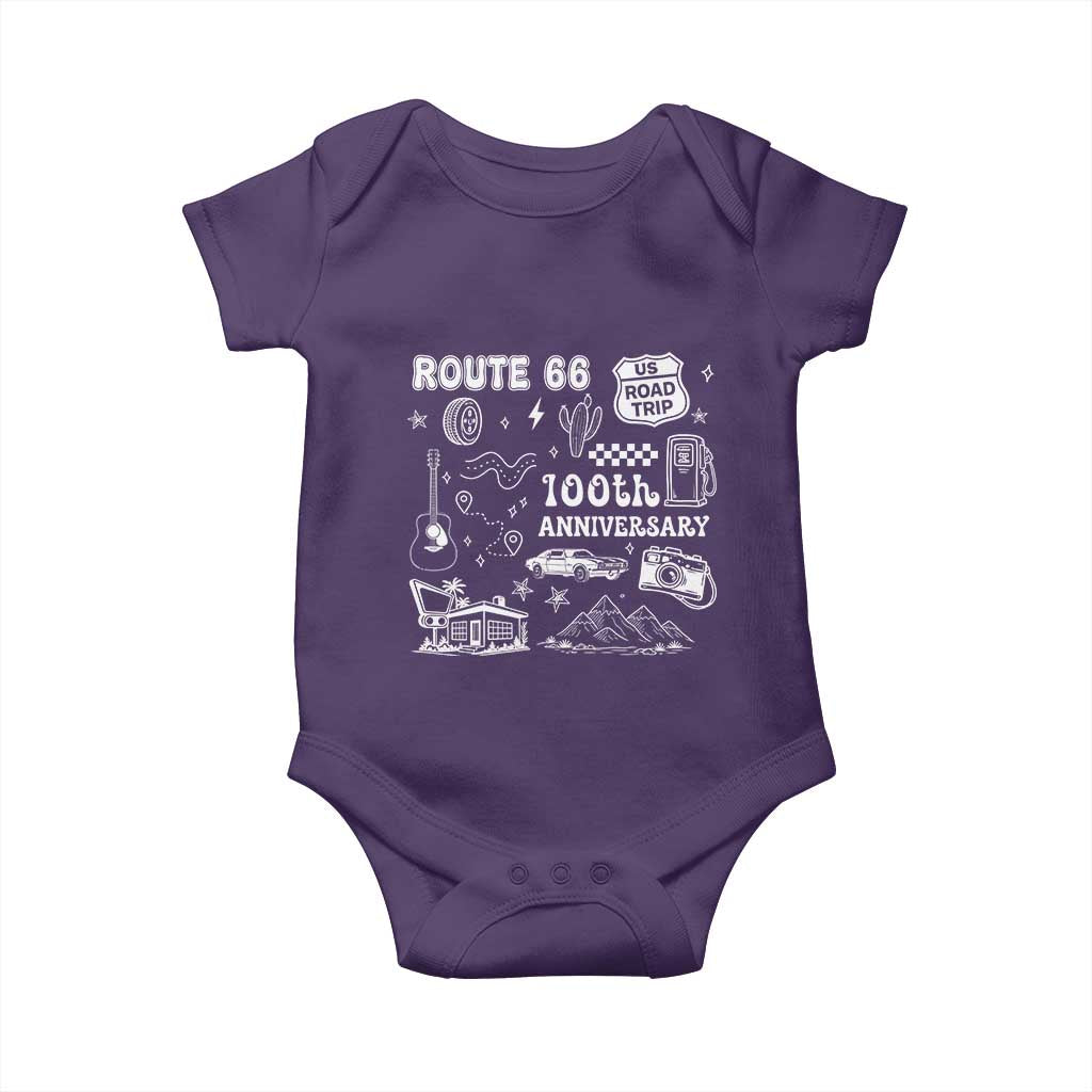 Route Highway 66 100th Anniversary Baby Onesie The Mother Road Centennial TS12 Purple Print Your Wear