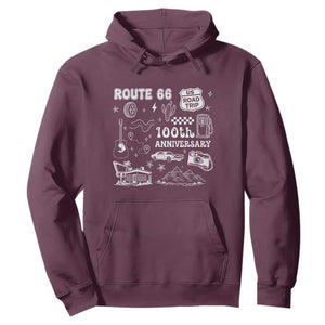 Route Highway 66 100th Anniversary Hoodie The Mother Road Centennial TS12 Maroon Print Your Wear