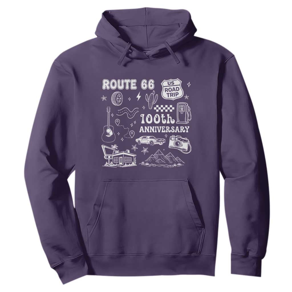 Route Highway 66 100th Anniversary Hoodie The Mother Road Centennial TS12 Purple Print Your Wear