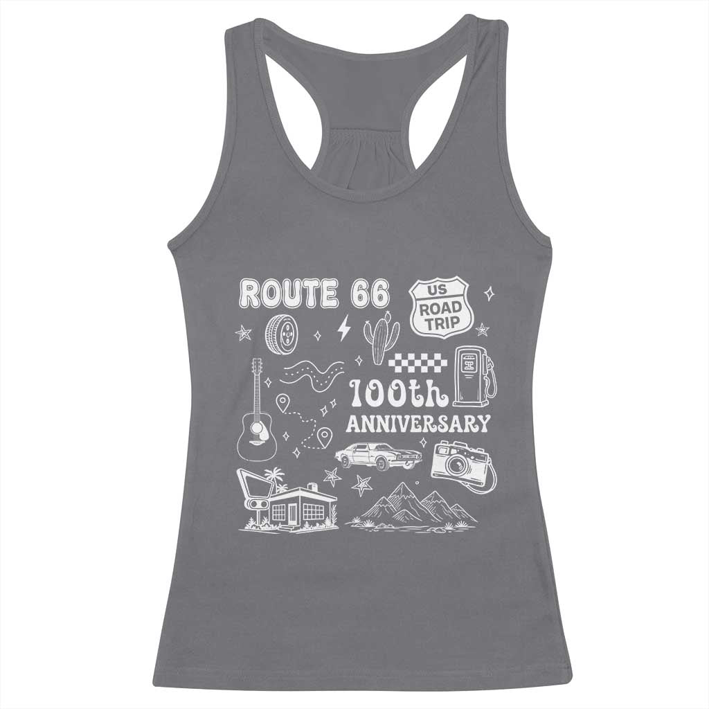 Route Highway 66 100th Anniversary Racerback Tank Top The Mother Road Centennial TS12 Charcoal Print Your Wear