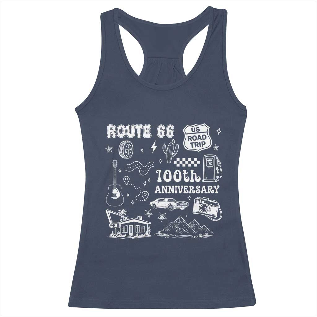 Route Highway 66 100th Anniversary Racerback Tank Top The Mother Road Centennial TS12 Navy Print Your Wear