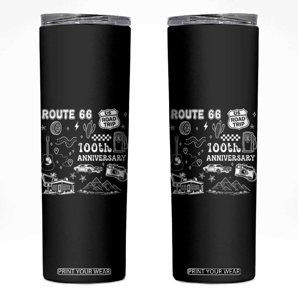 Route Highway 66 100th Anniversary Skinny Tumbler The Mother Road Centennial TS12 Black Print Your Wear