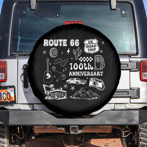 Route Highway 66 100th Anniversary Spare Tire Cover The Mother Road Centennial TS12 No hole Black Print Your Wear