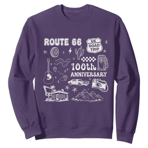 Route Highway 66 100th Anniversary Sweatshirt The Mother Road Centennial TS12 Purple Print Your Wear