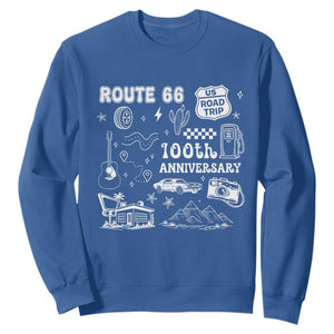 Route Highway 66 100th Anniversary Sweatshirt The Mother Road Centennial TS12 Royal Blue Print Your Wear