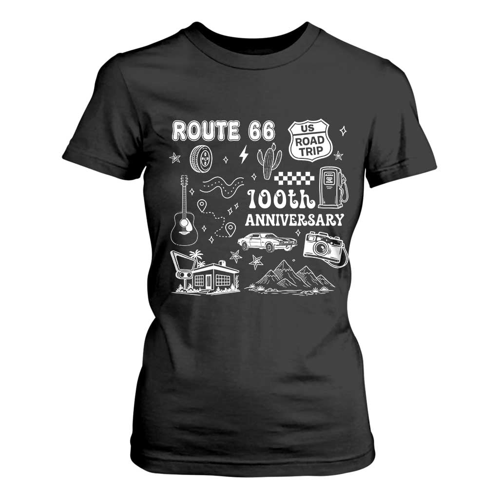Route Highway 66 100th Anniversary T Shirt For Women The Mother Road Centennial TS12 Black Print Your Wear