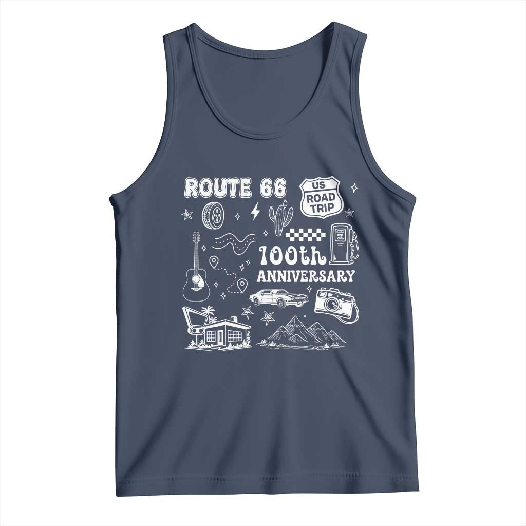 Route Highway 66 100th Anniversary Tank Top The Mother Road Centennial TS12 Navy Print Your Wear