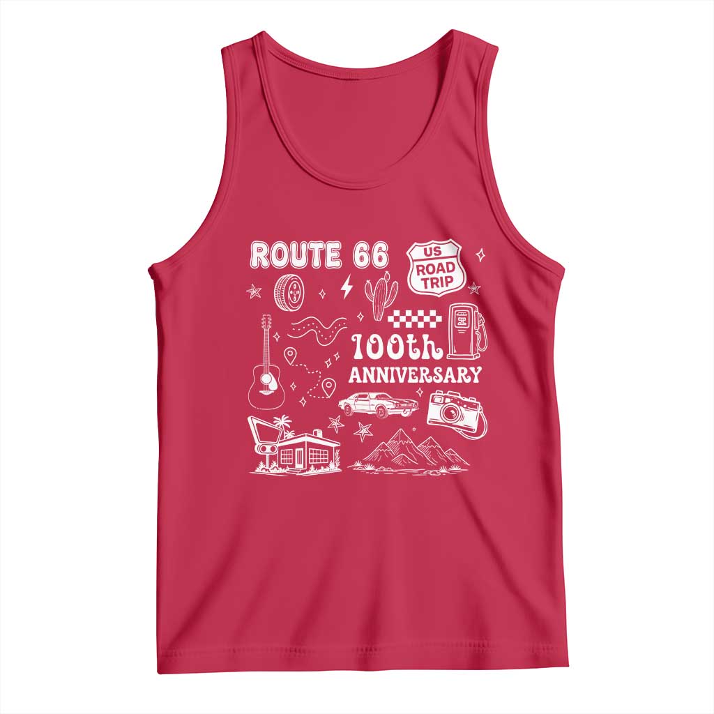 Route Highway 66 100th Anniversary Tank Top The Mother Road Centennial TS12 Red Print Your Wear