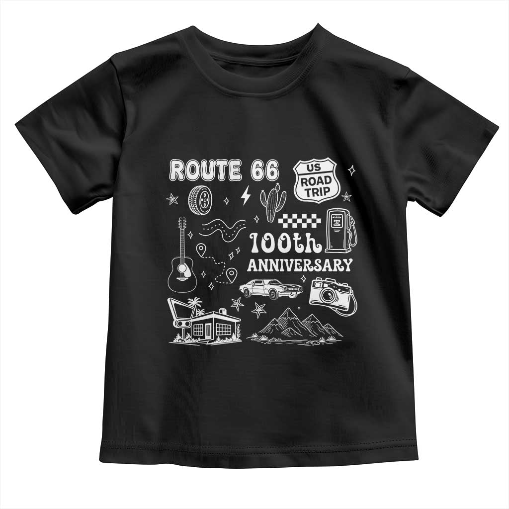 Route Highway 66 100th Anniversary Toddler T Shirt The Mother Road Centennial TS12 Black Print Your Wear