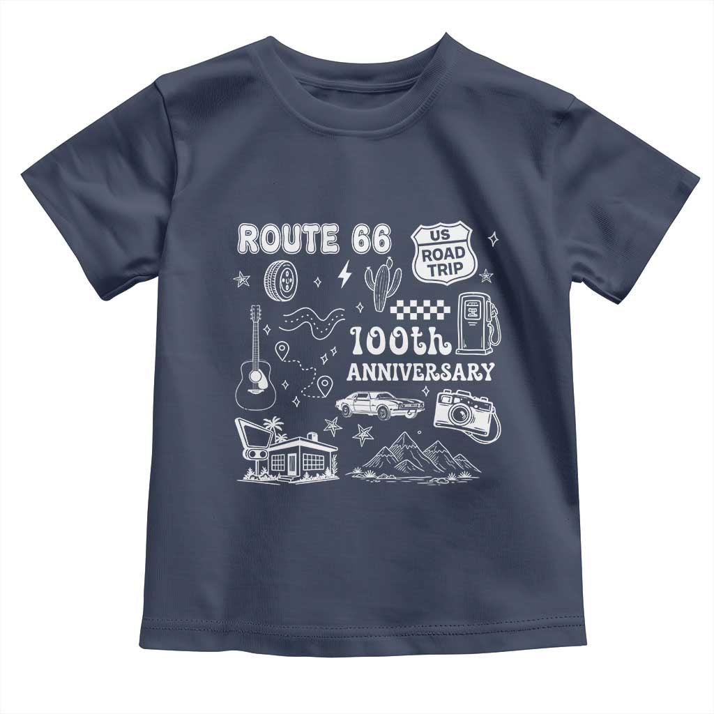 Route Highway 66 100th Anniversary Toddler T Shirt The Mother Road Centennial TS12 Navy Print Your Wear